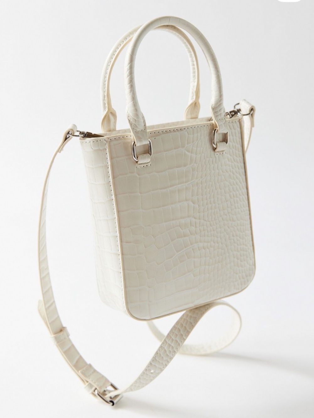 UO White Faux Snake-Skin Leather Crossbody Purse